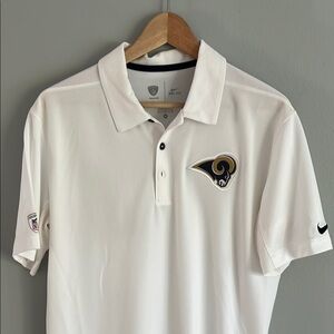 Nike Men’s Los Angeles Rams NFL White Polo Shirt Size Medium